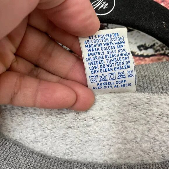 Vintage Crew Neck Sweater Russell Athletic XL Made in USA Andrew Wildcats Gray 9 - Picture 5 of 8